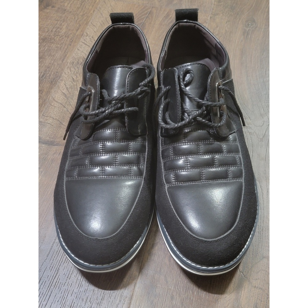 Gatsby Mens Black Quilted Mixed Media Dress Sneakers S13.5 EU48 CN49 AA B
